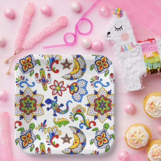 Mexicaanse kunst papieren bordje (Feest)