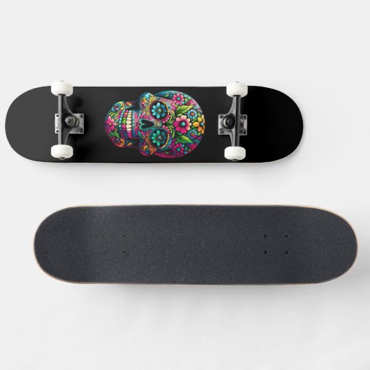 Mexicaanse kunstschedel persoonlijk skateboard (Horizontaal)