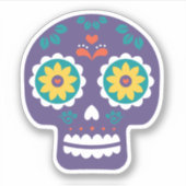 Mexicaanse kunstsuikerschedel sticker (Voorkant)