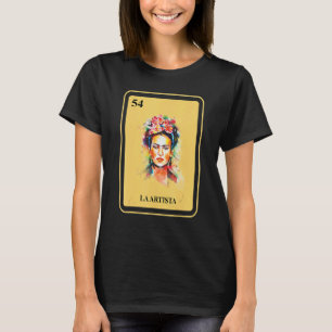 Mexicaanse La Artista Bingo kaart Traditionele Vro T-shirt