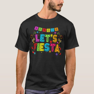 Mexicaanse Laat Feest Vlag Kleurrijk Cinco T-shirt