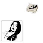 Mexicaanse Lady Portrait maakt schoonheidskunst Rubberstempel (Gestempeld)