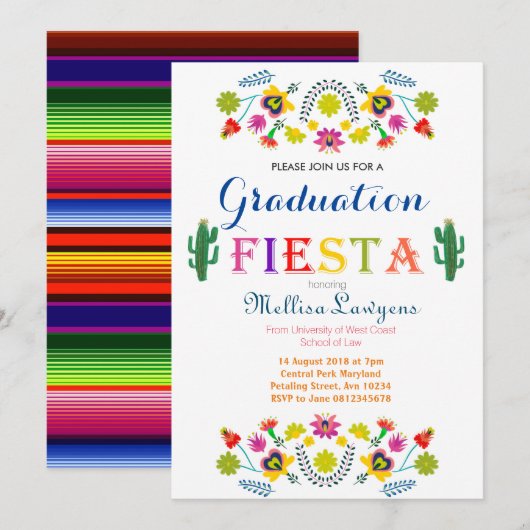 Mexicaanse Law School Graduation Party Uitnodiging (Voorkant / Achterkant)