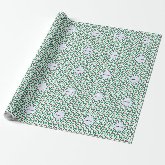 Mexicaanse LIEFDE Getegeld Groen Cadeaupapier (Uitgerold)