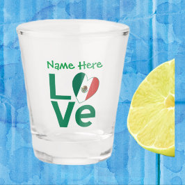 Mexicaanse Liefdesvlag in Groen Persoonlijk  Shot Glas