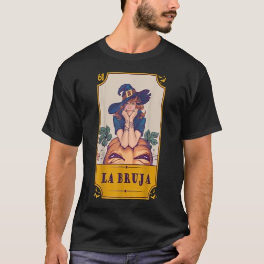 Mexicaanse loterij La Bruja Spaans witch Lottery H T-shirt (Voorkant)