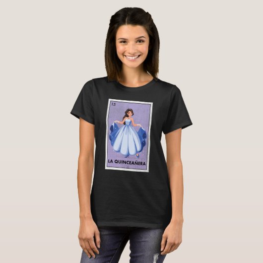 Mexicaanse Lottery Tradicional Birthd La Quinceane T-shirt (Voorkant volledig)