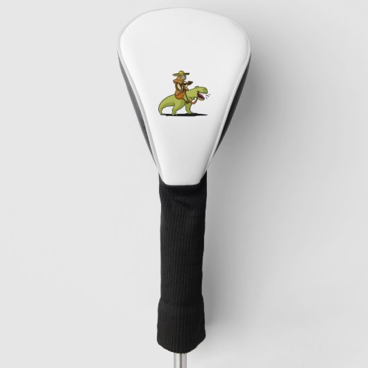 Mexicaanse luiaard Rijden T Rex Dinosaurus Golfheadcover (Voorkant)