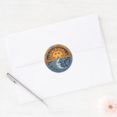 Mexicaanse maan en zon ronde sticker (Envelop)