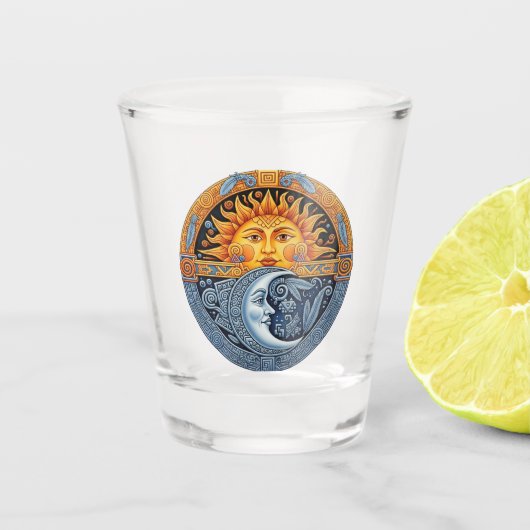 Mexicaanse maan en zon shot glas (Voorkant)