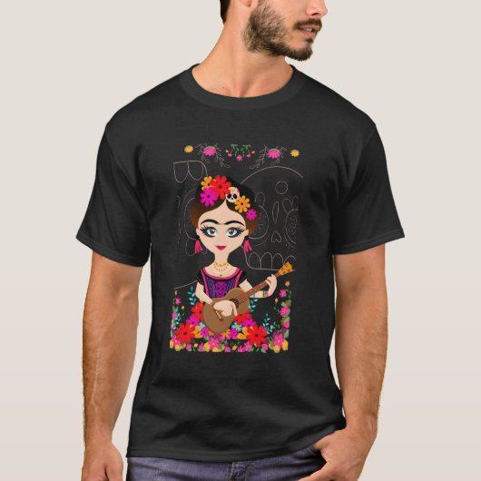 Mexicaanse Maria Frida Doll T-shirt (Voorkant)