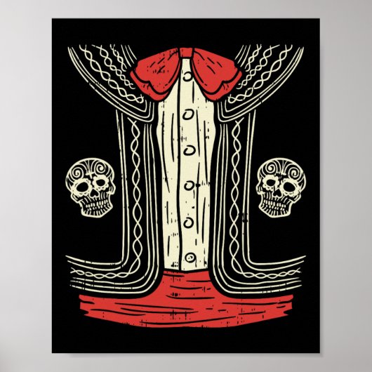 Mexicaanse Mariachi Halloween Costume Mexico Suit  Poster (Voorkant)