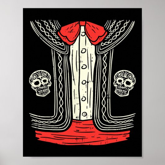 Mexicaanse Mariachi Halloween Costume Mexico Suit  Poster (Voorkant)