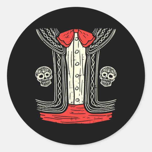 Mexicaanse Mariachi Halloween Costume Mexico Suit  Ronde Sticker (Voorkant)