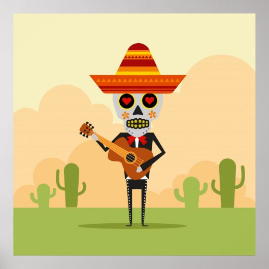 Mexicaanse Mariachi Illustratie Poster (Voorkant)
