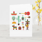 Mexicaanse mariachi kaart (Gele Bloem)