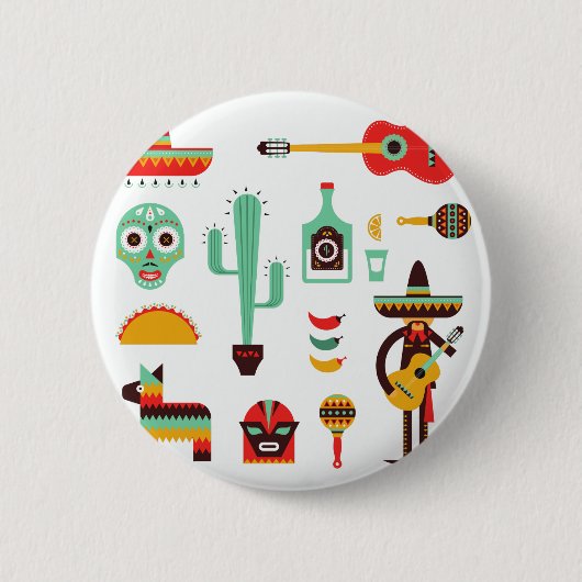Mexicaanse mariachi ronde button 5,7 cm (Voorkant)