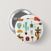 Mexicaanse mariachi ronde button 5,7 cm (Voorkant /achterkant)