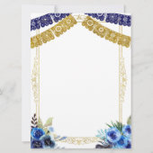 Mexicaanse marine Blue and Gold Charro Twins Invit Kaart (Achterkant)