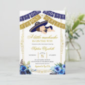 Mexicaanse marine Blue en Gold Charro Big Boy Kaart (Staand voorkant)