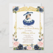 Mexicaanse marine Blue Girl Baptism Christening Kaart (Voorkant)