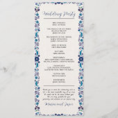 Mexicaanse Marine Witte Bloemen Elegante Klassieke Programmakaart (Achterkant)