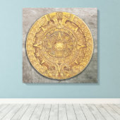 Mexicaanse Maya / Azteekse kalender Canvas Print (Insitu (Houten vloer))