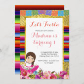 Mexicaanse meisje eerste verjaardag uitnodigingen (Voorkant / Achterkant)