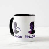 Mexicaanse Meisje en Vleermuizen Halloween Design Mok (Voorkant links)