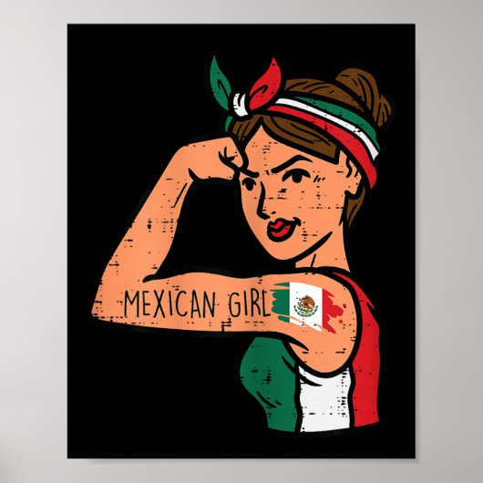 Mexicaanse Meisje Mujer Rosie Riveter Cinco de May Poster (Voorkant)