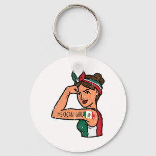 Mexicaanse Meisje Mujer Rosie Riveter Cinco de May Sleutelhanger