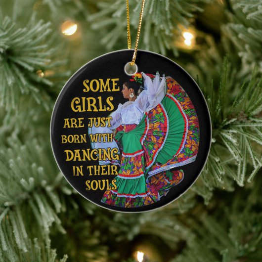 Mexicaanse meisjes worden net geboren met dansen keramisch ornament (Boom)