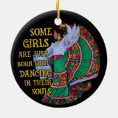 Mexicaanse meisjes worden net geboren met dansen keramisch ornament (Achterkant)