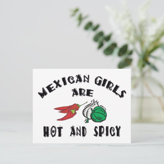 Mexicaanse meisjes zijn warm en pikant briefkaart (Staand voorkant)