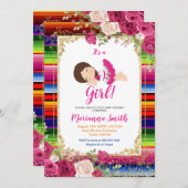 Mexicaanse meisjesfeest Baby Shower uitnodiging (Voorkant / Achterkant)