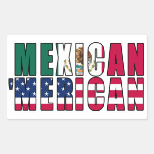 Mexicaanse 'Merican Flags' - Mexicaans-Amerikaanse Rechthoekige Sticker