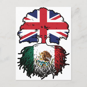 Mexicaanse Mexicaanse Britse vlag voor boomstammen Briefkaart