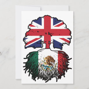 Mexicaanse Mexicaanse Britse vlag voor boomstammen Kaart