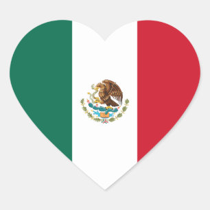 Mexicaanse/Mexicaanse hartvlag Hart Sticker