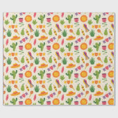 Mexicaanse Mexicaanse partij Fiesta Cactus Cadeaupapier (Vlak)