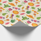 Mexicaanse Mexicaanse partij Fiesta Cactus Cadeaupapier (Hoek)