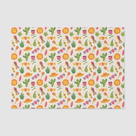 Mexicaanse Mexicaanse partij Fiesta Cactus Tissuepapier (Voorkant)