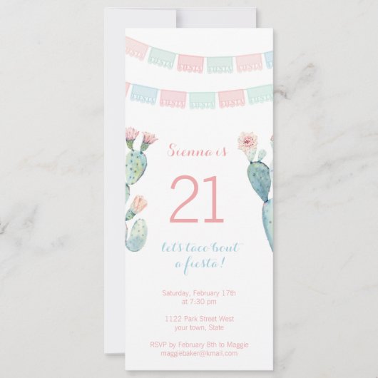 Mexicaanse mijlpaaljarige uitnodiging voor meisje (Voorkant)