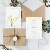 Mexicaanse minimalist Calla Lily & gouden bruiloft Kaart