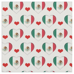 Mexicaanse mode Flag & Red Heart Fabric/Mexico Stof