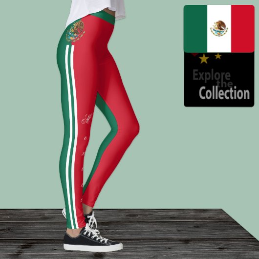 Mexicaanse mode leggings, Mexicaanse vlag / sport Leggings