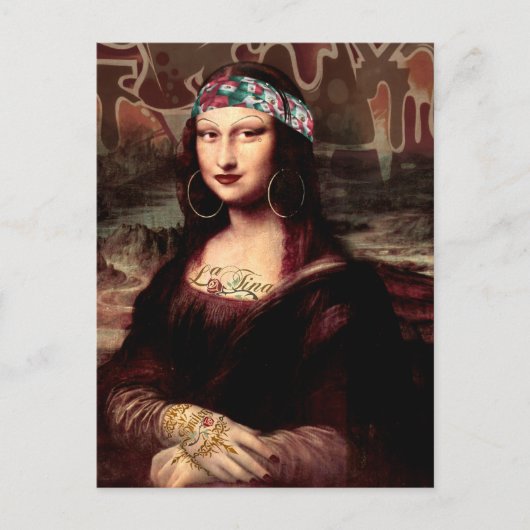 Mexicaanse Mona Lisa Chicana Chola Briefkaart (Voorkant)