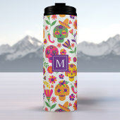 Mexicaanse monogram van de dode suikerschedel thermosbeker
