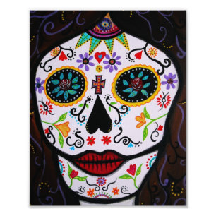 Mexicaanse Muerto Face Day of the Dead Painting Foto Afdruk
