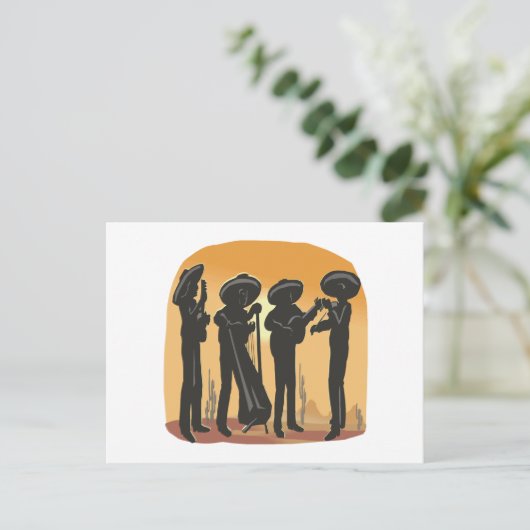 Mexicaanse muziek briefkaart (Staand voorkant)